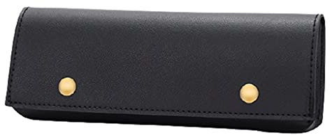 Leder Bleistiftkoffer - ZipPered Pen Fall Briefpapier Tasche Reißverschluss Beutel Dekoration Aufbewahrungstasche für Mädchen Bleistift Tasche 7.2inches (Color : Black)