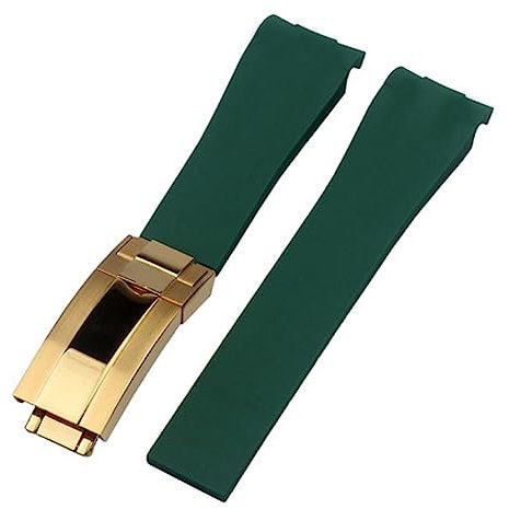 Richie strap 20 mm Gummi-Uhrenarmband Silikonband Faltschließe Ersatz für Rolex Yacht Master Oysterflex Submariner GMT Daytona, 46