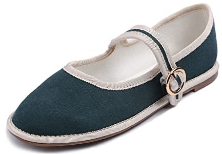 Feversole Women's Canvas Breathable Mary Jane ,Mujer Zapatillas Merceditas De Lona Mary Jane