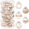 Sea Team 60 mm/2.36 Set di ornamenti per palline di Natale in plastica trasparente infrangibile con pittura glitterata, di cristallo (30 pezzi, Champagne)