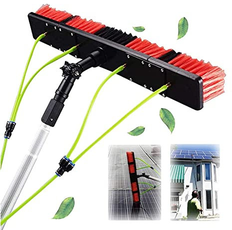 Fensterputzer Mit Teleskopstiel,photovoltaikreinigung,5m-12m Teleskopstange Wasserführend,teleskop Waschbürste Fensterputzer Sonnenkollektor Solar-photovoltaik-panel-reinigungsbürste (39.3ft/12m)
