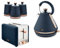 Tower Cavaletto 1.7L 3 KW Pyramid Kettle, 2 Slice 850W Toaster and Set of 3 Tea, Coffee & Sugar Canisters. Contemporary Matching Kitchen Set of 5 Items in Midnight Blue & Rose Gold