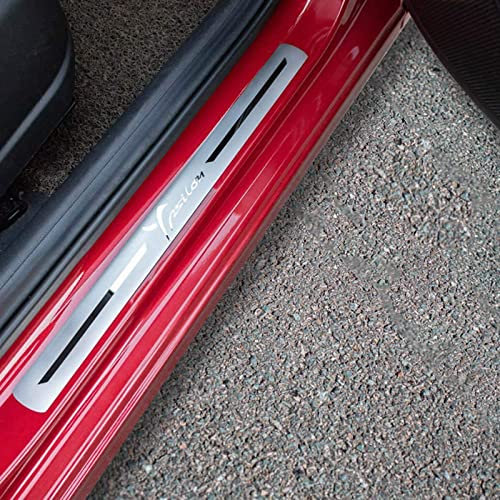 4 Pezzi Inossidabile Battitacco per Auto per Lan-cia Chrysler Ypsilon 2010-2022, Esterno Battitacco Protezione Plates Anti-Graffio Scuff Adesivi Decorativi Accessori