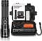 LUXNOVAQ 900000 Lumens Rechargeable LED Torch,XHP70 Torches Led Super Bright,Powerful LED Flashlight,Tactical Handheld Flashlights with 5 Modes,Waterproof Adjustable Camping Torch for Hiking,Emergency