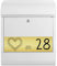 banjado® Briefkasten personalisiert mit graviertem Namensschild in Gold/Briefkasten weiß 39x47x14cm / Briefkasten mit Hausnummer, Namen & Motiv Herzbordüre/Briefkasten mit Zeitungsfach