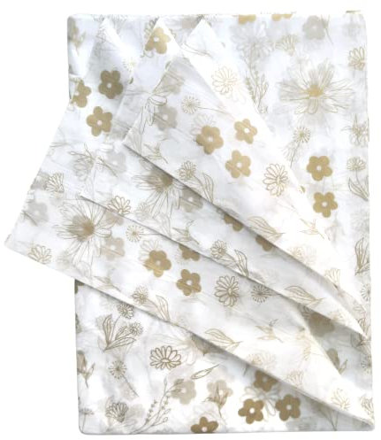 Seidenpapier mit Blumenmuster zum Verpacken von kleinen Unternehmen (25 Stück) Gold Seidenpapierbögen bedrucktes Pastell-Seidenpapier Bulk – Boho-Geschenkpapier Baby in Blüte Babyparty