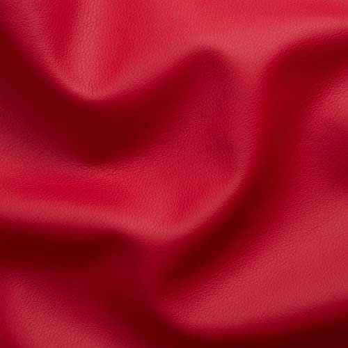 PINaPIN Möbelstoff Kunstleder Polstermaterial Polstermöbel Polyesterstoff Stoffe meterware zum Freizeit-Sets, Möbelbezüge, Möbelpolsterei, Sessel, Zubehöre 100 x 140 cm (ROT)