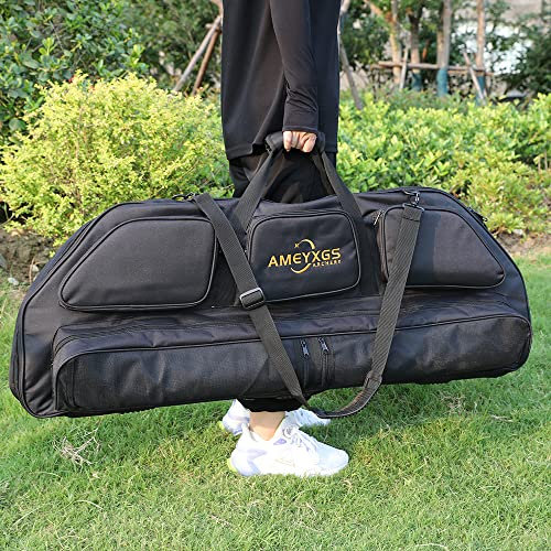 wolfman 44 Inch Compoundbogen Tasche mit Pfeil- und Zubehörtasche und Rucksackgurten (Schwarz)