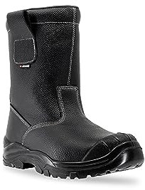 Lendeo Polar Black S3 CI SRC Stiefel gefüttert schwarzt Sicherheitsschuh Arbeitsstiefel, Größe:46 EU