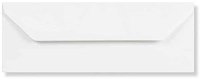 100 Pure White Letterbox Envelopes - 80mm x 215mm - Letterbox V-Flap Gummed White Coloured Envelopes - 120gsm Clariana Paper - to Fit Letterbox Gift Vouchers