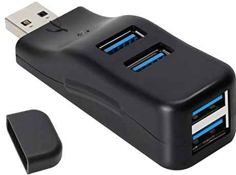 BOFRHME USB 3.0 HUB Adaptateur Extender Mini Splitter Box 4 Ports pour PC Portable Mobile High Speed U Disk Reader