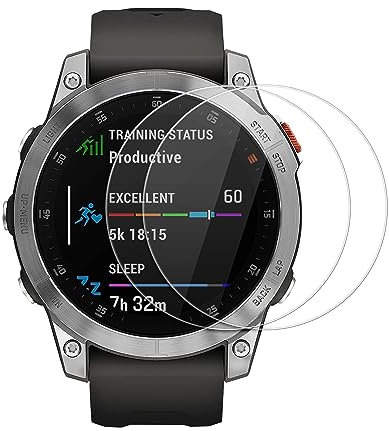kwmobile 2X Echtglas Displayschutzfolie kompatibel mit Garmin EPIX Schutzglas - Displayschutz für Smartwatch aus Glas - Schutz Glas für Fitness Tracker