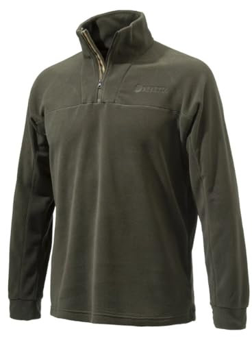 STEIGER Half Zip Fleece Pullover mit hohem Troyer Kragen Jagdpullover Thermopullover Braun (S)