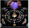 Yurosiay Tarot Tischdecke Mysteriöse Schwarz Astrologie Tischdecke Mond Sonne Blumen Bedruckte Tarot Altar Tuch Vintage Altartuch Tarotkarten Quadratisch Weissagung Tischdecke 49×49cm 5#
