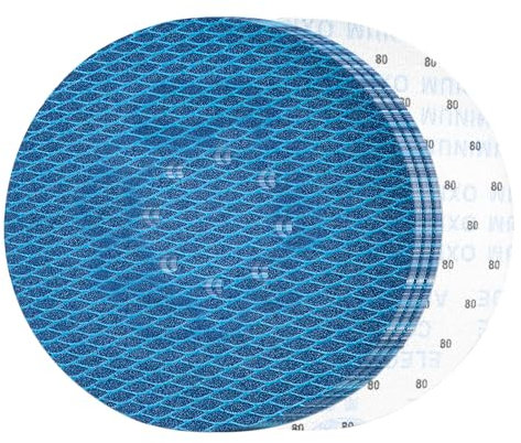 GEOGIEEW 15Stk 225mm Klett Schleifpapier, Exzenter Schleifscheiben 40 Grit, 8 Loch Anti-Clog Up Designfür Exzenterschleifer & Schwingschleifer