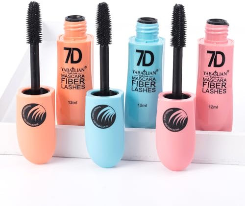 BeauFairy Wimperntusche Satz, 7D Schwarz Mascara, 3 Stück, Natur False Lash Effect für Länge Volumen, Kein Verklumpen, Kein Verschmieren Wasserfest, Definierend, Verlängernd mit Wimpernverlängerndem