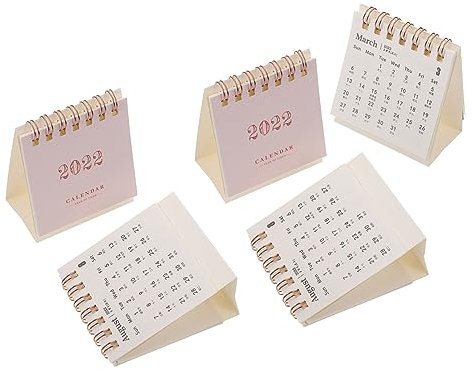 PRETYZOOM 5 Stück 2022 Tischkalender 2022 Mini-tischkalender Mini Kalender 2021-2022 Kalender Desktop Kalender Mini Schreibtisch Kalender Tabletop Kalender Papier Büro Spule Einstellen
