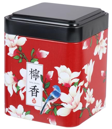 MAGICLULU Japanese Style Tea Tin Portable Tea Storage Jar with Lid Mini Canister for Loose Leaf Matcha Flower Beads Beans Home Kitchen Storage