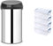 Brabantia 60 Litre Large Kitchen Touch Bin (Brilliant Steel/Matt Black Lid) Removable Lid & BANKERS BOX 4x 10L Plastic Storage Boxes with Lids. ProStore Super Strong Stackable Plastic Storage Boxes