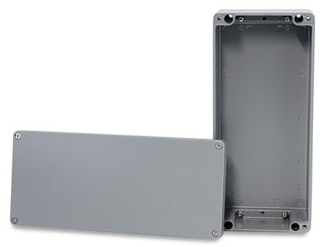 BOXEXPERT Aluminium Industriegehäuse, 360x160x90mm, IP66, pulverbeschichtet, grau, Wandgehäuse, Installationsgehäuse, Leergehäuse, Druckgussgehäuse, Gehäuse der Serie Alster