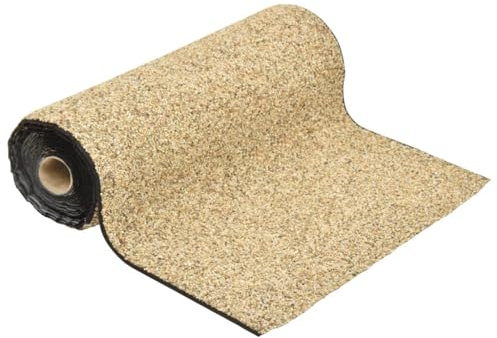 Gecheer Steinfolie Böschungsmatte Teichvlies Ufermatte Ufer Teichfolie Folie für Teichrand Bachlauf Natur-Sand 600x60 cm