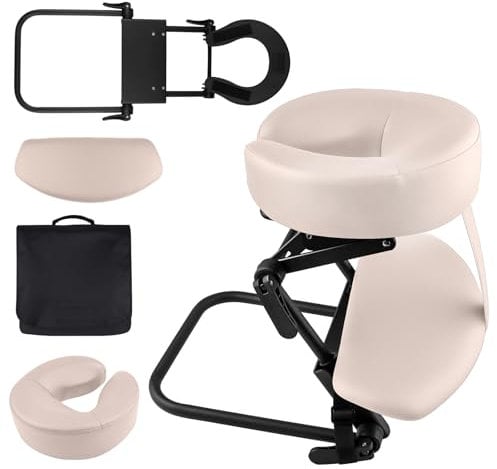 EBANKU Beige Massagetisch Gesicht Wiege Kissen, Allgemein einstellbare Gesicht Wiege für Gesicht Kissen Unterstützung Halterung, Komfort-Schönheits-Spa Kopfstütze Bett Gesicht Wiege für Tische