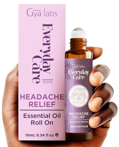 Gya Labs Kopfschmerzlinderungsöl Ätherisches Öl Roll on - 100% Reines Natürliches Ölroller zur Linderung von Kopfverspannungen für Damen, Aromatherapie mit Grüner Minze und Eukalyptus (10 ml)