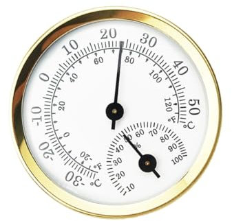 Supvox Mini Hygrothermograph Präzises Analoges Temperatur Und Feuchtigkeitsmessgerät Mit Goldenem Gehäuse Für Vielfältige Anwendungen Hygrometer Für Optimale Raumklimakontrolle