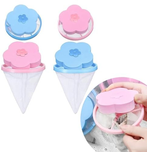 4 Stück Mesh Filterung Filterbeutel Tierhaarentferner Waschmaschine Wiederverwendbarer Waschmaschine Haarentferner Haar Filterbeutel für Waschmaschine