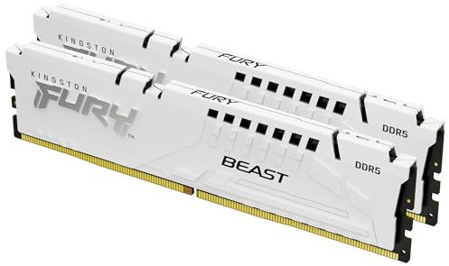 Kingston FURY Beast White DDR5 32GB (2x16GB) 6000MT/s CL36 DIMM Desktop Gaming Memory Kit of 2 AMD EXPO and Intel XMP - KF560C36BWE2K2-32