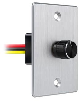 Acegoo RV Light Dimmer Switch DC 12 Volt High-Side PWM Dimmer, Perfect for Camper Van Boat Trailer Truck Cars Strip Light and 12V LED Light Fixture, Rotary Dimming Rated (6A Sliver)