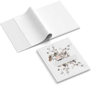 Poesiealbum für Erwachsene | Blumen | 148 x 210 mm | Hardcover | Papier 100 g/m² | Blanko Innenseiten | Freundebuch | Erinnerungsbuch