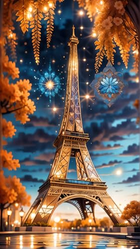 ARTGOTO Diamond Painting Erwachsene 40x70cm Eiffelturm Paris Nacht