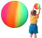 Anwangda Bouncy Kickball, PVC Regenbogen Ball Kinder Spielball, Fußball Softball Trainingsball Regenbogen Strandball, Kinder Kickball für Drinnen und Draußen, 9 Zoll