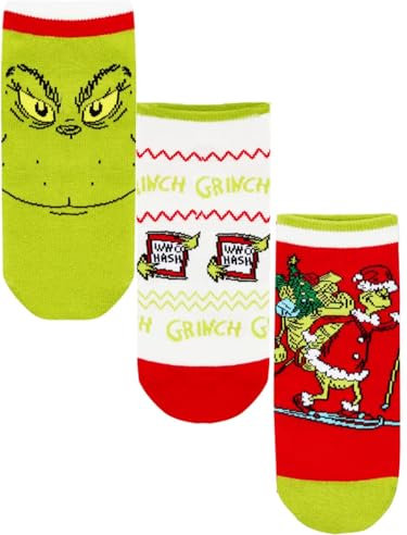 A+ Prime Grinch Damen Sneaker Socken, Größe 37-42