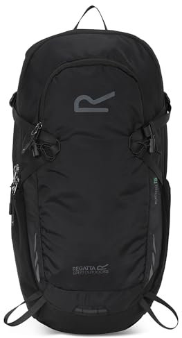 Regatta Rucksack Blackfell 15L, reflektierend mit Metallrahmenstütze - Perfekt für Walking, Wandern, Camping & Trekking, Schwarz, M, Casual