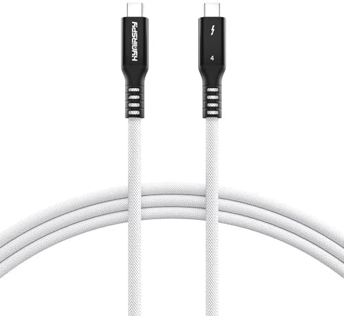 HYairspy Thunderbolt 4 Cable USB 4 Cable 1m - 40Gbps & 240W Fast Charge, 5A Braided USB-C to C with 8K@60Hz - Compatible MacBook, iPhone 16/15, iPad, SSD, Docking, eGPU