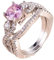 GSZCCZS Éblouissant 925 Argent Blanc Topaze Princesse Coupe Rose Saphir et Topaze Femmes Ensemble de bagues de Mariage Taille Chaude 6-10 (US Code 6)