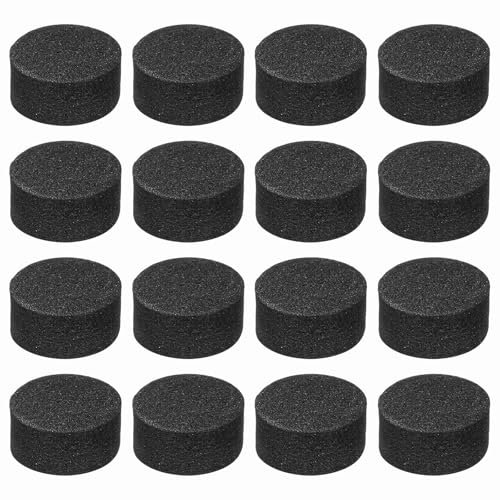 sourcing map 16 Pcs Single Sided Speaker Isolation Feet Pads, 15mmx8mm Non Slip Foam Shock Absorption Base Pad Amplifier Stand Feet Mat for Speaker HiFi Home Theater Sound System, Black