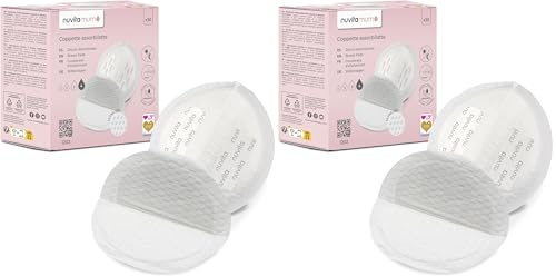 Nuvita 1202 Coppette assorbilatte giorno e notte - 30 pz, protezione ultra-assorbente, morbide e comode, confezionate singolarmente - Marchio Italiano (Confezione da 2)