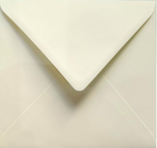 Netuno 25 quadratische Briefumschläge Ecru gerippt 15,3 x 15,3 cm 120g Aster Laid Ivory strukturierte Umschläge quadratisch elegant fur Einladungen Hochzeit Geburtstag Weihnachten Ostern