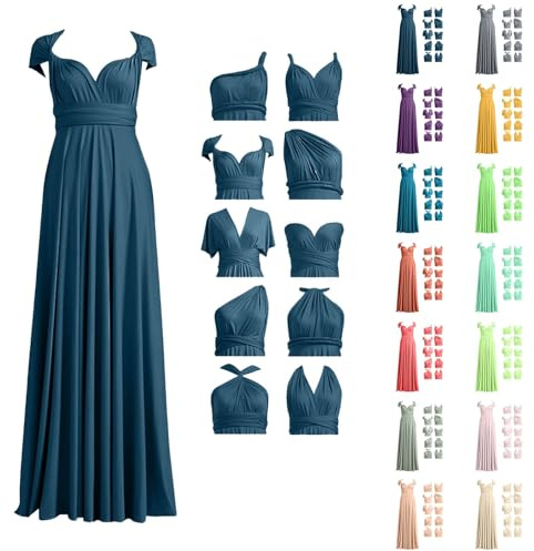 Infinity Kleid mit Bandeau Brautjungfernkleid Multi-Way Kleid Lang Übergröße Convertible Twist Wickelkleid