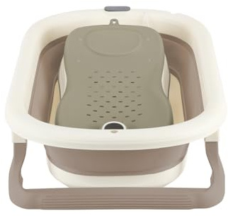 Baignoire pour Enfants en PP+PTE Antidérapante Baignoire Pliable pour BébéGain de Place Baignoire pour Les Nouveau-nés B-43 * 71 * 18,5 cm (kaki)