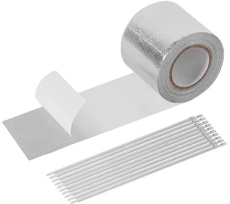 demaxiyad Auspuffband, Klebeband, Reparaturband für Rohre mit 20 Befestigungselementen | Dichtungsband für Auspuff, für Ofen, Sanitär, Auto, Motorrad