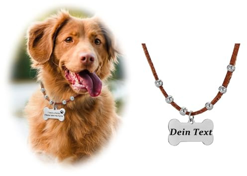 Hundemarke mit Gravur Personalisiert Hundehalsband mit Name Telefonnummer und Adresse, Edelstahl Namensschild Anhänger für Halsband als Tiermarke für Hunde Katzen Welpen - Dog Tag