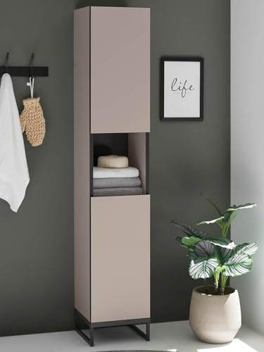 Badezimmer Hochschrank VENEZIA kaschmir Badmöbel 30 cm breit
