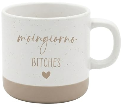 Moingiorno Bitches Tasse lustig – freche Kaffee Tasse mit Spruch – Humor Tasse für Freundinnen & Kollegen – witziges Geschenk Geburtstag Wichtelgeschenk – Keramiktasse 360 ml spülmaschinenfest