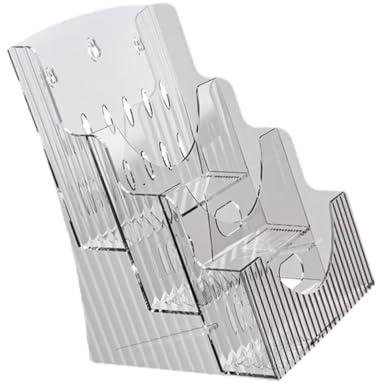Fxzqgnh Porte-brochures En Acrylique, Porte-dépliants à Fixer Au Mur et à Poser sur Un Comptoir, Dos Incliné, Organiseur de Documents Antidérapant pour Bureau