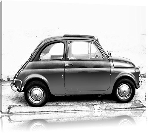 Pixxprint Kleiner roter Oldie, Größe: 60x40cm, Leinwandbild, fertig gespannt, Wandbild, Dekoration, Kunstdruck, kein Poster