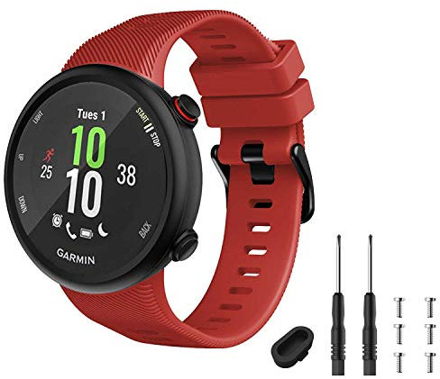 TopPerfekt Bracelet Compatible avec Garmin Forerunner 45, Band Montre Sport en Silicone, Forerunner 45 et Swim 2 Straps de Remplacement (Rouge)